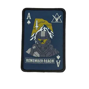 Remember Reach Playing Card Noble Team Tactical Patch 3.5x2.5 Hook Fastener and Loop Patch HL11