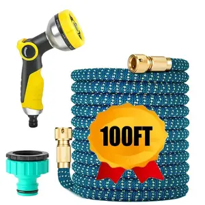 Expandable Magic Hose High Pressure Car Wash Water Gun, Home Garden Irrigation Pipe, Gardening Supplies, 25ft-50ft-75ft-100ft, Retractable Garden Hose
