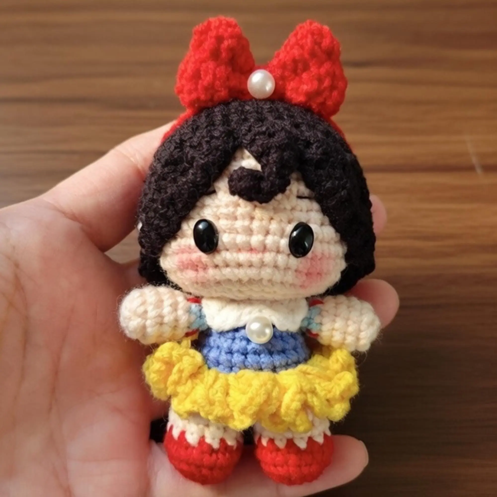 Crochet Princess Keychain, Cute Amigurumi Princess Doll, Kawaii Fairytale Doll Bag Charm, Crochet Mermaid & Princess Gift