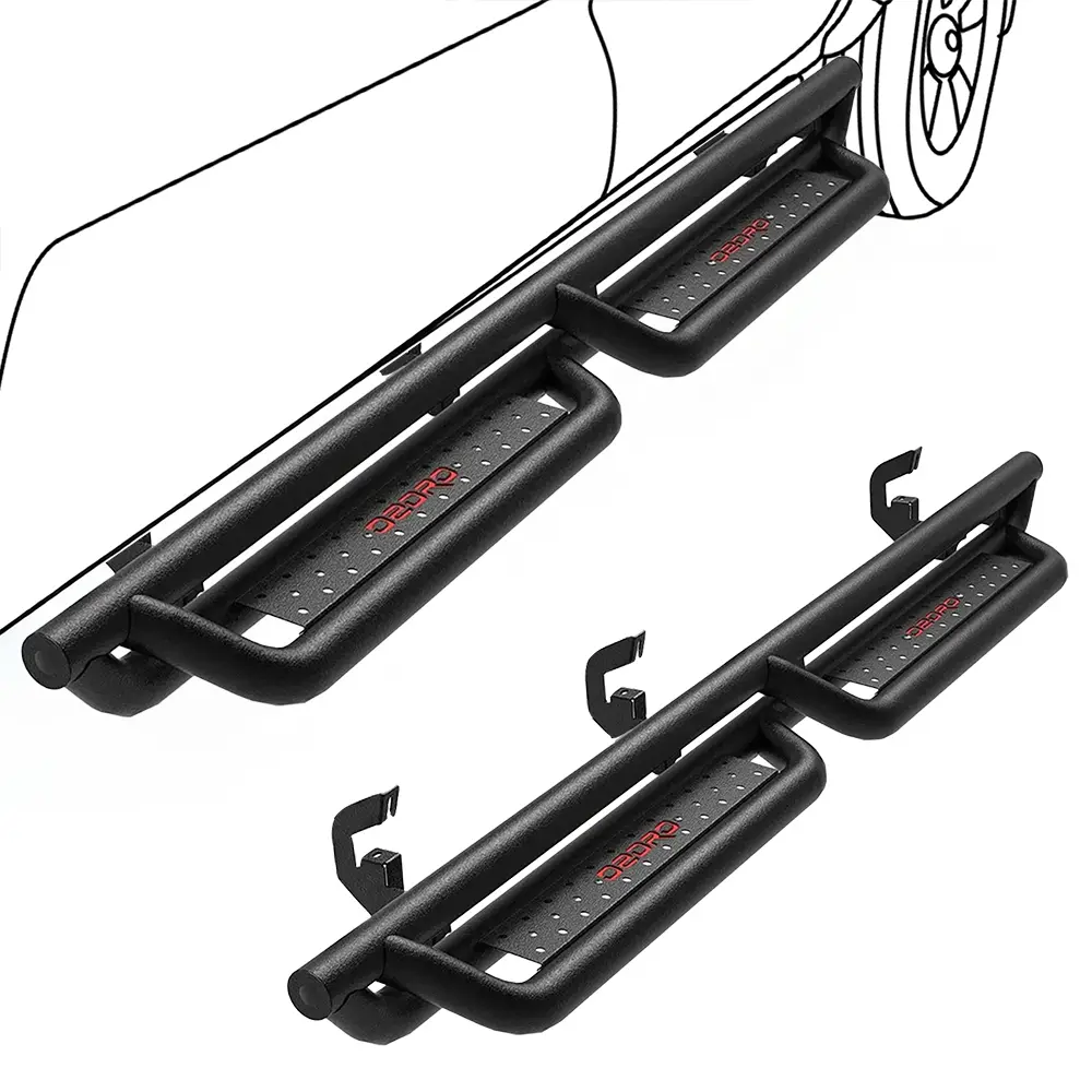 【fathersdaygift】OEDRO 6'' Running Boards Compatible with 2007-2018 Chevy Silverado/GMC Sierra 1500 & 2007-2019 2500HD 3500HD Crew Cab, Bolt-on Drop Side Steps Rails, Black Powder Coated Nerf Bars (Incl. Diesel Model)