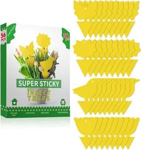 36 Pcs Classic Sticky Traps for Fungus Gnat (Plants), Fruit Fly, Whitefly, and Fly, Yellow Sticky Insect Catcher Traps for Indoor/Outdoor,