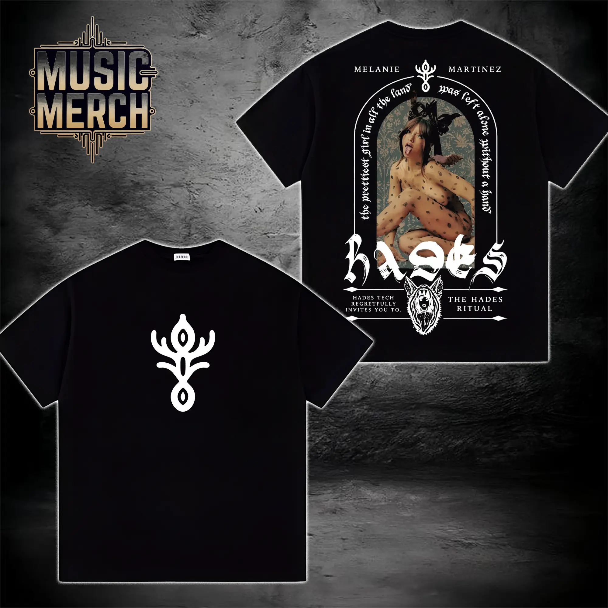 Melanie Martinez HADES The Sacrifice Tour Premium Acid Washed Cotton T-Shirt, Vintage Heavyweight Graphic Tee, Oversized Concert Merch Shirt, Unisex Music Fan Gift