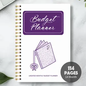 A5 Spiral Bound Budget Book, Illustrative Cover, Monthly Budget Planner, Financial Management Notebook, Portable Budget Planning Book