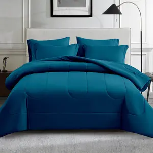 Queen Size Comforter 7 a Bag - Down Alternative with, Pillowcases  Shams, Duvet Insert for Queen, Teal