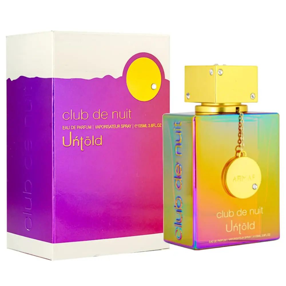 Armaf Club de Nuit Untold Eau de Parfum, Aromatic Woody & Floral Amber Scent with Notes of Saffron, Jasmine, and Cedar, Unisex Fragrance, 3.6 oz