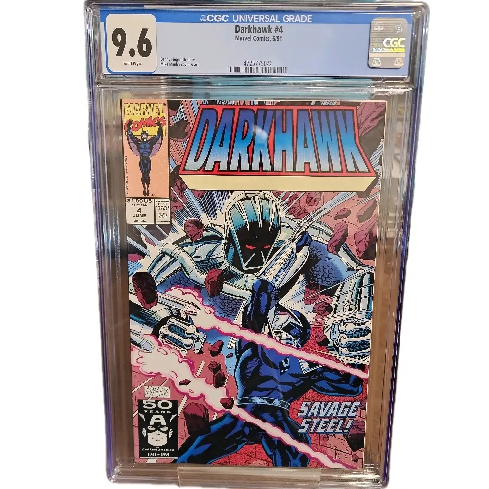DARKHAWK Issue #4, Marvel Comics, 6/91 , Story by Danny Fingeroth and Cover&Art by Mike Manly, CGC Graded 9.6