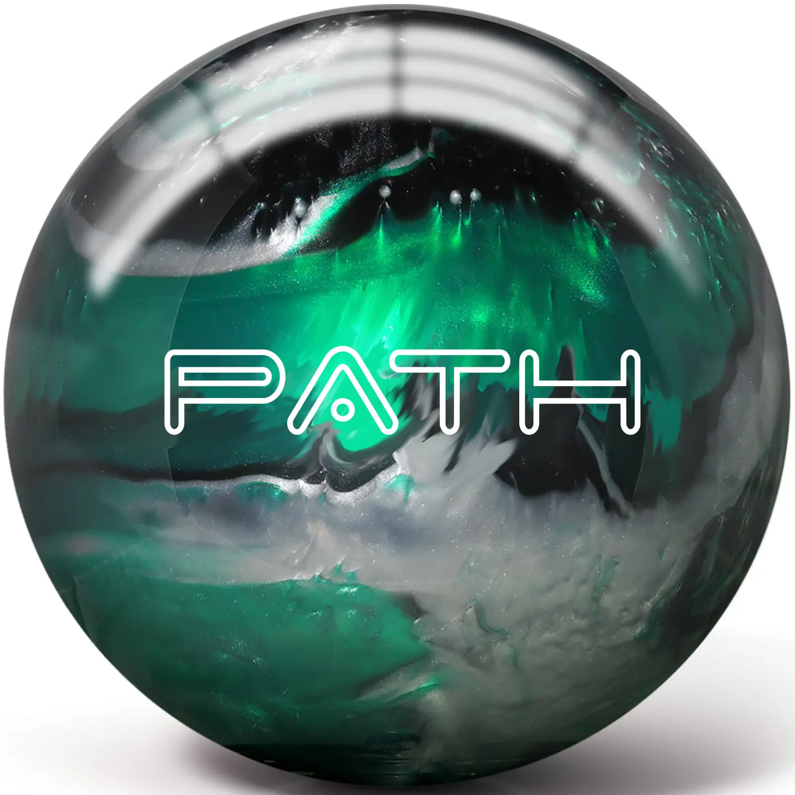 Pyramid Path Polyester Bowling Ball - Emerald/Black/Silver, for Dry Lane Sports Use