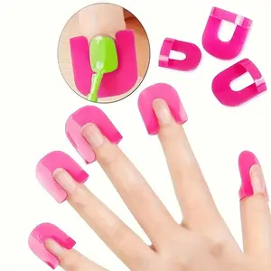 26pcs Reusable Soft Plastic Nail Polish Protector Film, Anti-Stain, DIY Manicure Stickers, Suitable for Beginners & Professionals