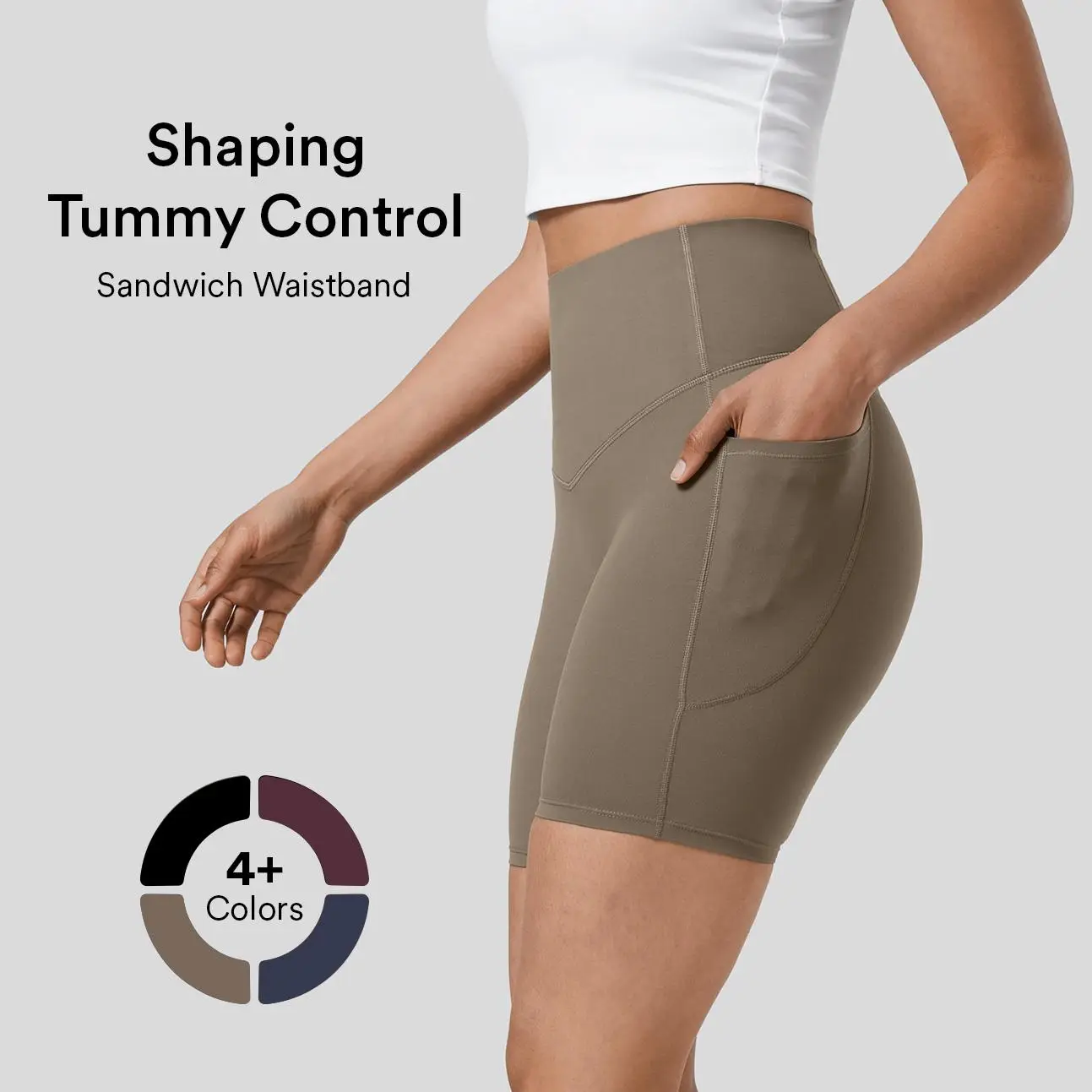 Halara SoCinched High Waisted Tummy Control Shaping Training Biker Shorts for Women, 3''/ 5''/ 7'' Athletic Shorts with Pockets, Summer 2025 Running S