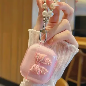 Gentle Wind Bow AirPods Apple Protection Case, Shiny Soft Shell for 1st Gen & Pro/3rd Generation, Stylish Accessory