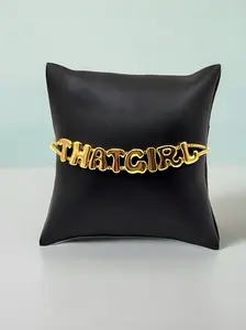 Custom Gold Bubble Letter Bracelet