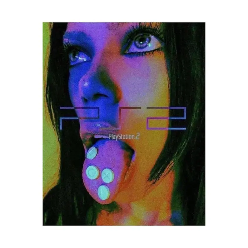 Edgy PS2 Ad Art Print - Retro Gamer Man Cave Poster