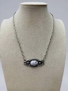 Faux White Buffalo Bar Necklace - 18 inch + 3