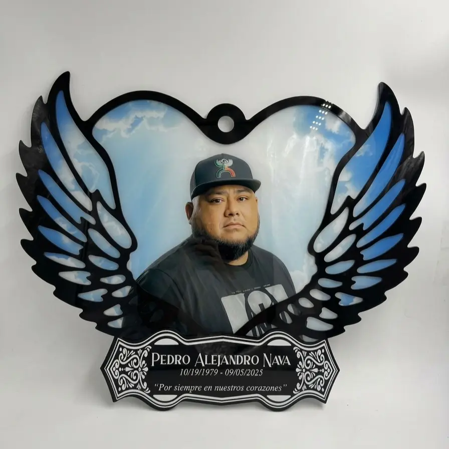 Large Angel Wing Acrylic Memorial