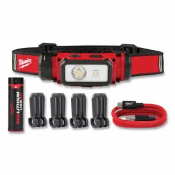 Milwaukee Tool 495-2163-21 Redlithium USB Hard Hat Headlamp - Red & Black