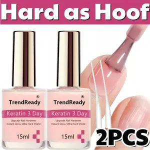 2pcs 0.51oz Nail Hardener for Weak Nails | Long Lasting & Fast Dry Nail Protein Hardener for Weak Nails | Clear Nail Polish Base Coat Concealer Ridge Filler for Nails, Smoothes Nails, Quick Air Dry, HEMA Free|Halloween, Nail Oil