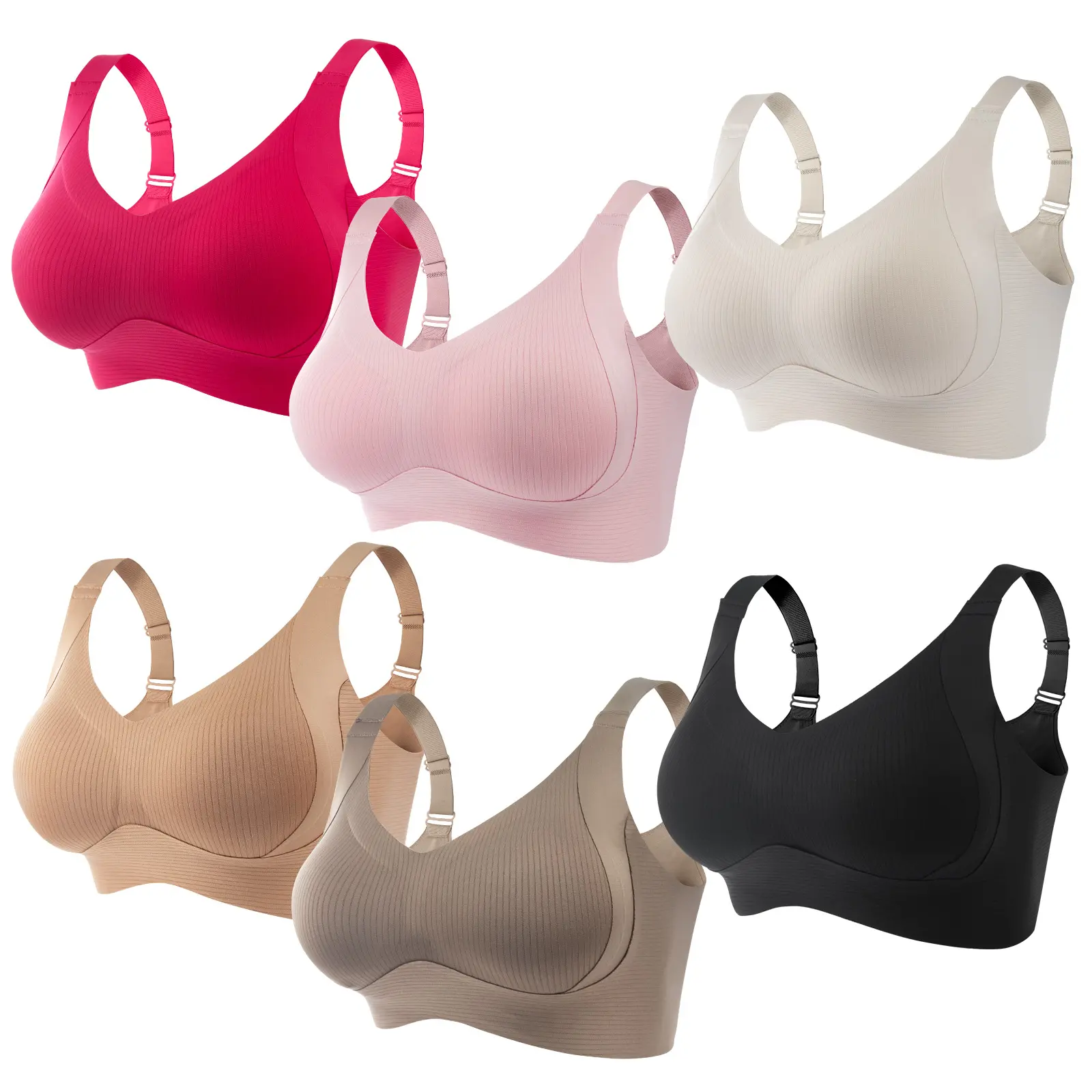 3-5 piece adjustable bra with large chest and small text chest, anti sagging and seamless women's comfortable bra summerwins