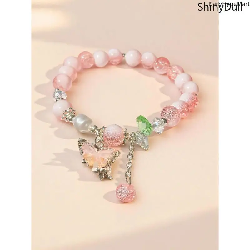 Cute Butterfly Beaded Bracelets Set for Women, Stackable Fashion Charm Jewelry, Ideal Anniversary Gift