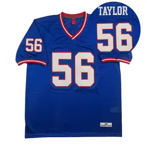Men's 1986 American football jersey #56 TAYLOR Sewing embroidery Classic V-neck 90s blue football jersey mesh ventilation Suitable for daily rugby training Game Old - School Outdoor sportswear M-3XL Cheap High Quality fan Halloween Christmas gift