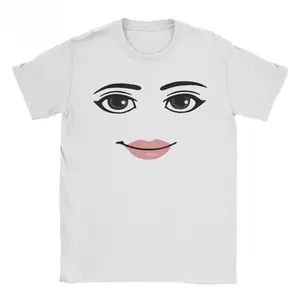 Round Neck Short Sleeve Clothing Summer Novelty Harajuku Streetwear Robot Robloxs Woman Face Game Tshirt Aesthetic Clothes