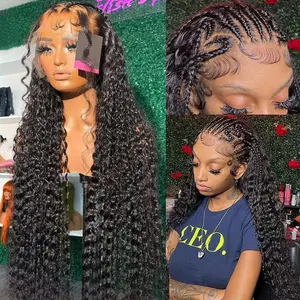 Bling Hair 180% 30 Inches 4x4 Lace Closure Human Hair Wig Water Wave 13x4 13x6 HD Transparent Lace Front Wigs Deep Wave for Women Pre Plucked Brazilian Remy Hair