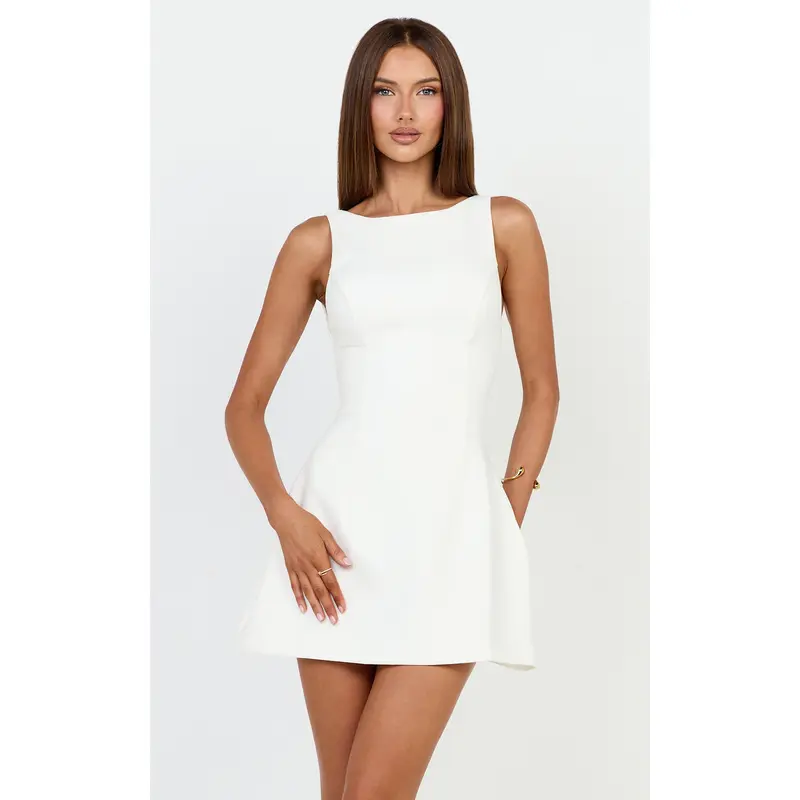 White bandeau floaty mini dress - TikTok Shop