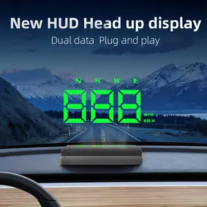 Father's Day Gift - W2 GPS HUD Head Up Display, Plug and Play Car Speedometer with Overspeed Alarm for Dad's Safe Driving