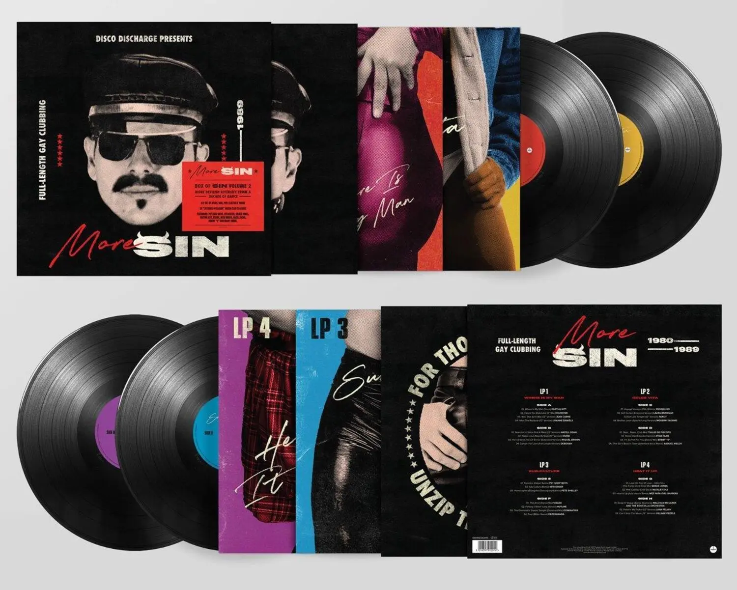 Disco Discharge Presents More Sin: Box Of Sin 2 - Disco Discharge Presents More Sin - Box Of Sin 2 / Various - 4LP Set with Booklet  [VINYL RECORD - LP] Oversize Item Spilt, With Booklet, Boxed Set, UK - Import