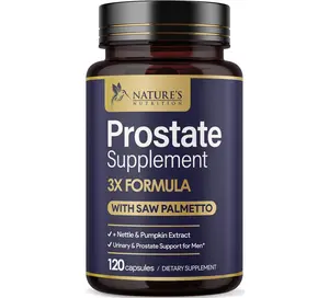 Prostate Health Supplements for Men - 3X Strength with Saw Palmetto Blend Stinging Nettle Root & Pumpkin Seed Support Complex - Supports Bathroom Trips Prostate & Urinary Health - 120 Capsules