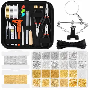 44 Pcs Jewelry Making Supplies Kit for Adults & Beginners, Complete DIY Jewelry Making Tools Set with Pliers, Helping Hands, Earring Hooks, Beads, Chains, Wires & Findings for Craft Making and Repair outdoorfun
