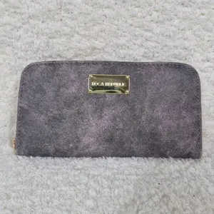 Mexican Handmade Smokey Pink Leather Bifold Zip-Around Wallet