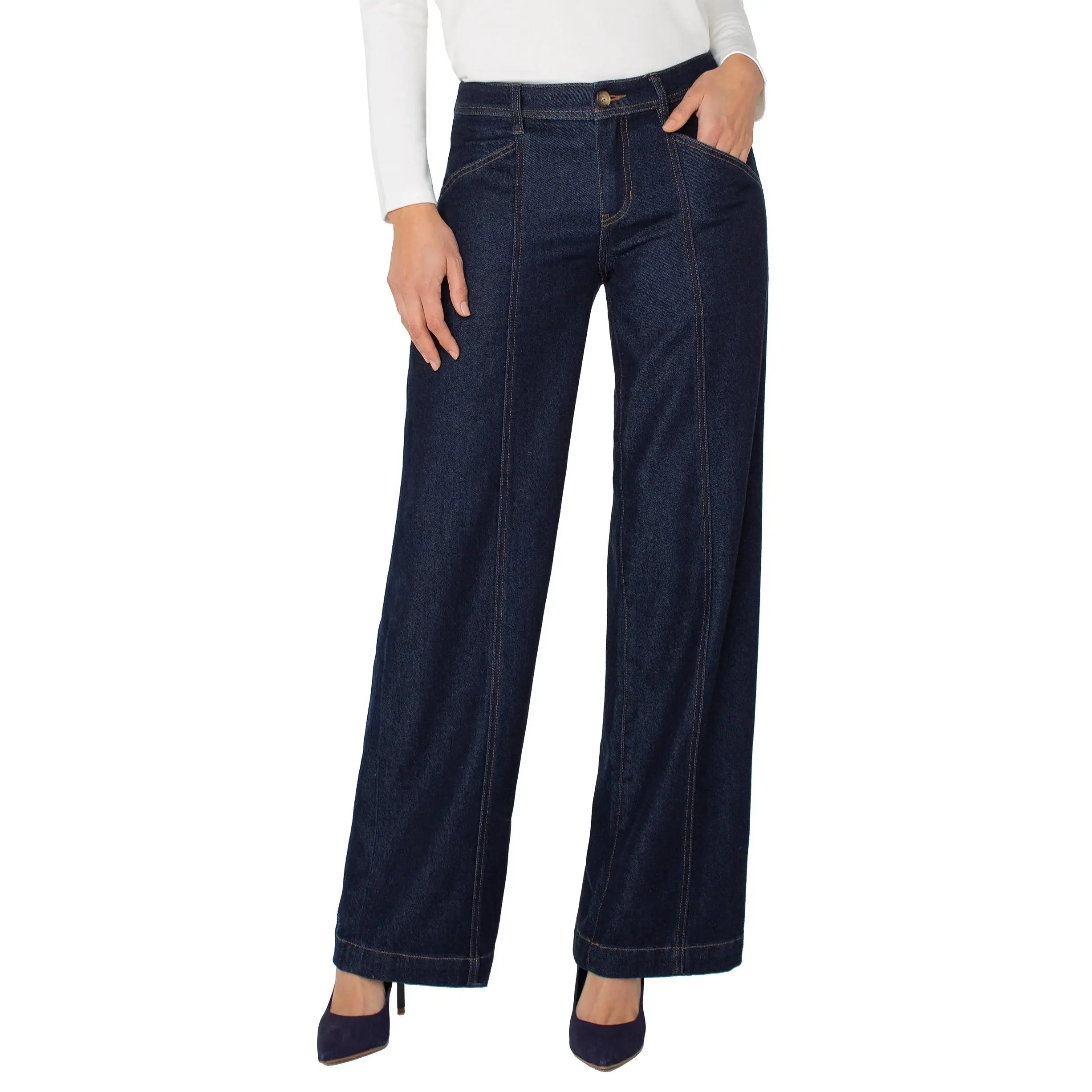 Liverpool Wide Leg w/ Seam Jeans
