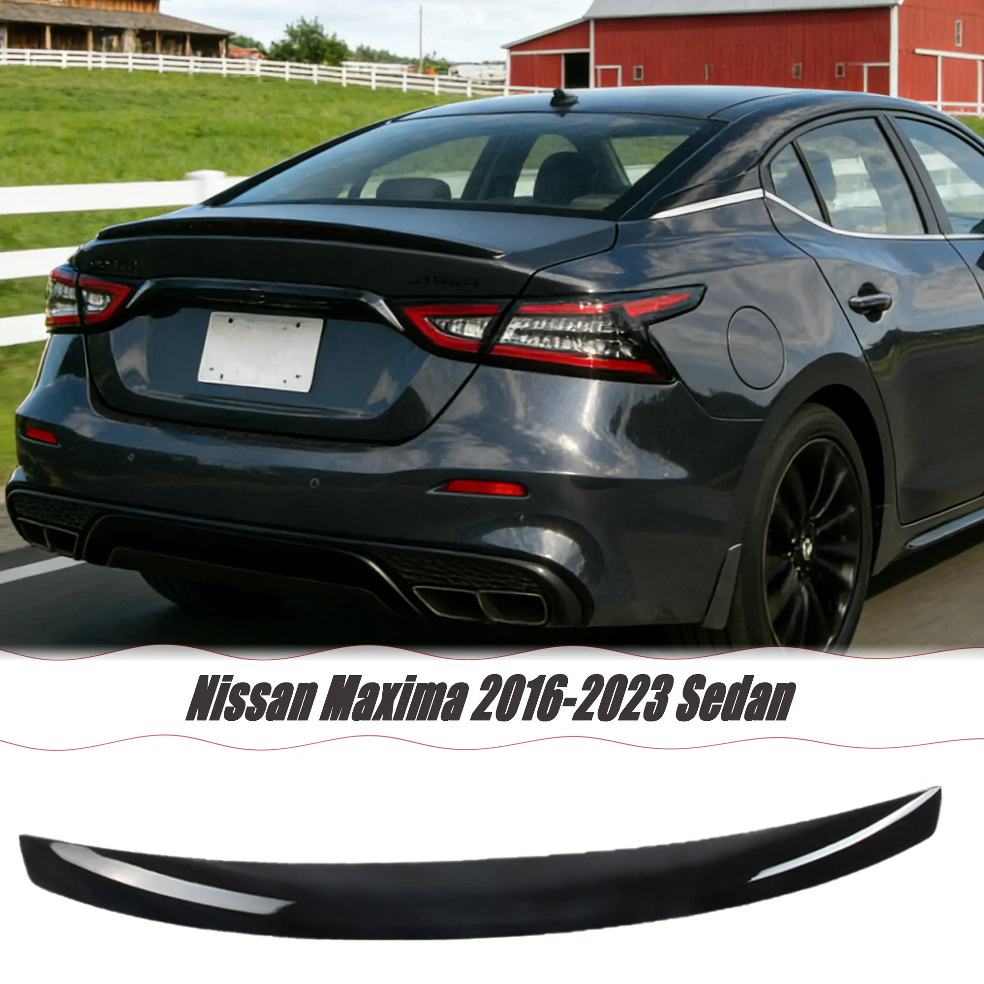 MUTUSAISI Rear trunk lip spoiler wing with brake light For Nissan Maxima 2016-2022 Accessories