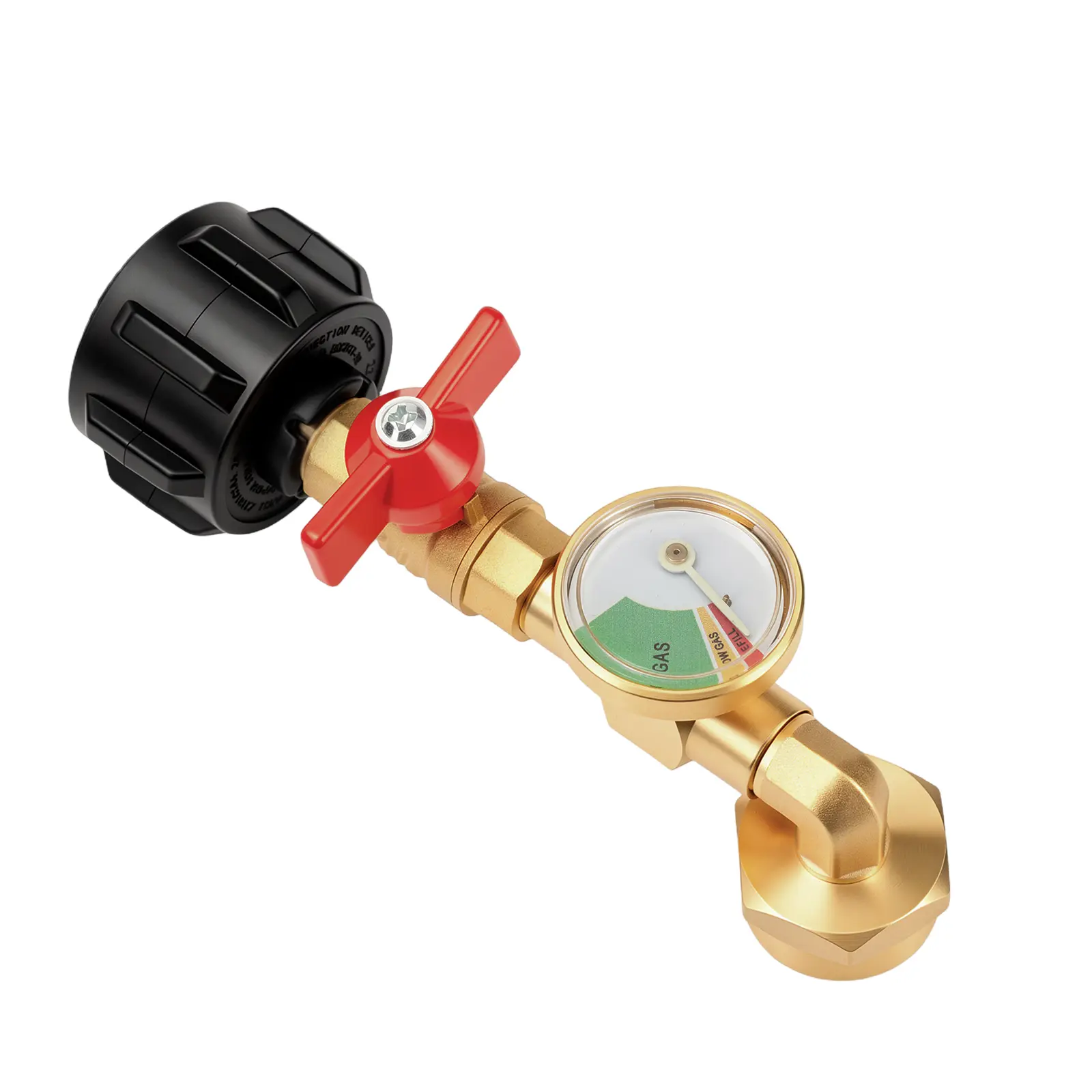 GJANSH Propane Refill Adapter with Valve & Gauge, Gas Cylinder Filling Connector with Glow In The Dark Meter, Snapfixmate Ball Valve Gas Tank Gas Connector, Gas Cylinder Accessories, Christmas gifts,