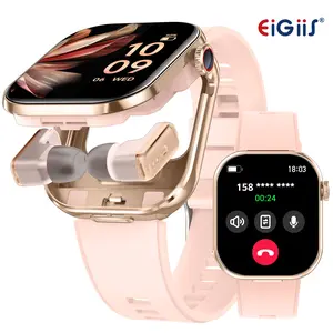 2.02" HD Smart Watch with Earbuds, 2 in 1 Smart Watches for Men Women (Call Make/ Answer), IP67 Waterproof Sports Smartwatch with Weather Check Pedometer Multifunctional Digital Watch Compatible with iPhone Android Phones Gifts for Men Women