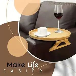 Stable Sofa Armrest Table, 1pc Tray Armrest Table Clip, Perfect for Small Spaces, Automatic Fixing Table Plate, Great Gift