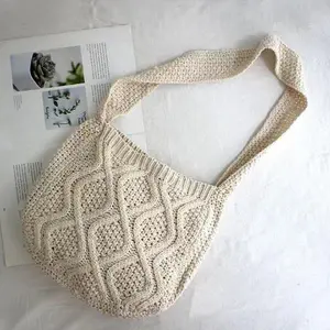 Cute Crochet Design Shoulder Bag, Boho Chic Crossbody Handbag Ideal for Beach, Travel, Shopping and Daily Wear
