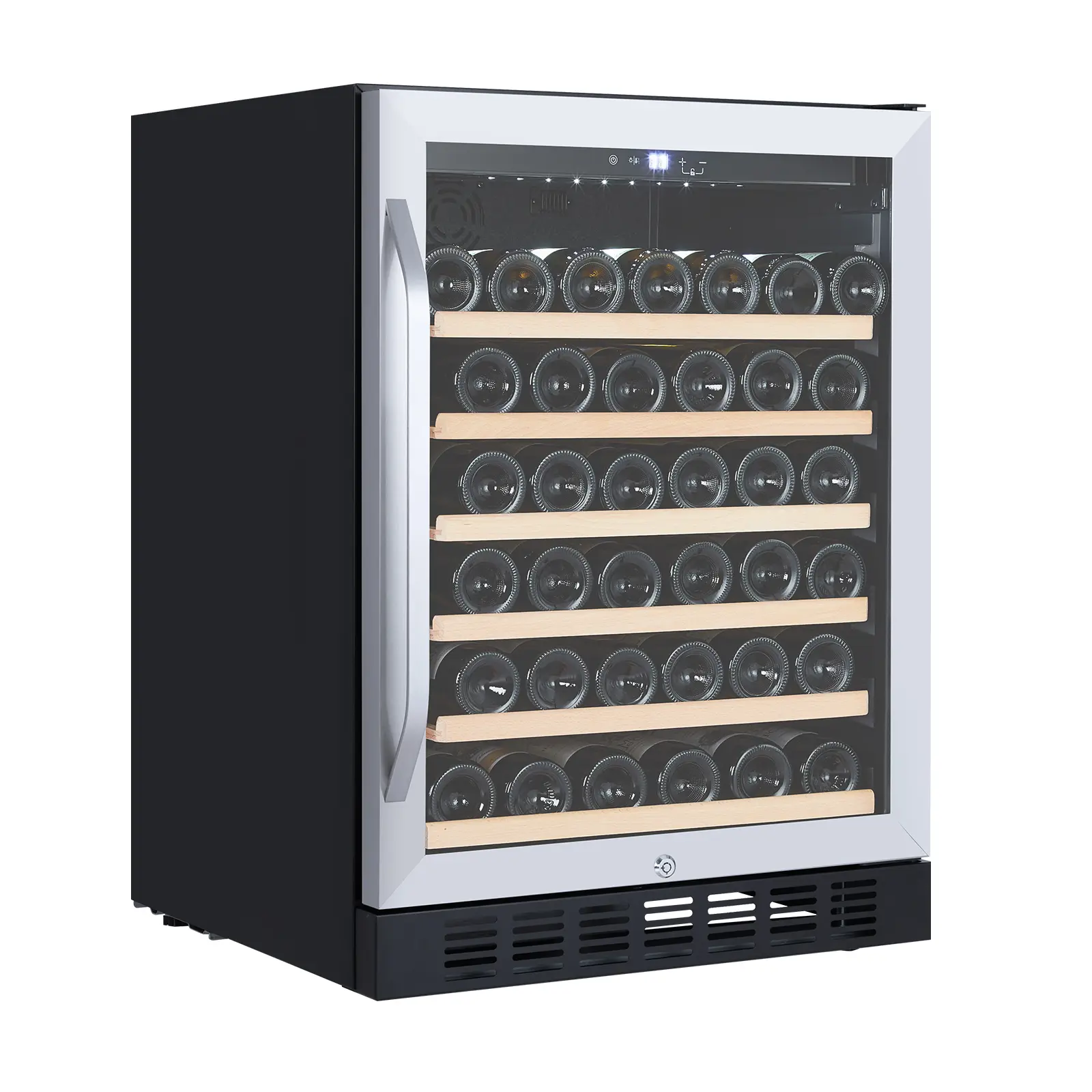 Wine cellar 24 inch basement - Refrigerator for 46 bottles - Glass door, LED lighting, lock, exclusive area, free installation/receipt - Ideal for kitchen, bar, dining room, fridges