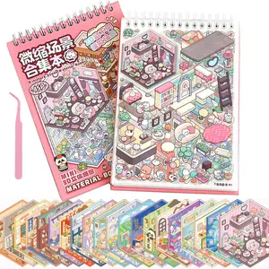 20 Sets DIY 3D Sticker Therapy Kit, 3D House & Space Stickers for Adults & Kids, Spiral Notebook Included, Room Decoration Craft Set, Decal Sticker, Sticker Sheets