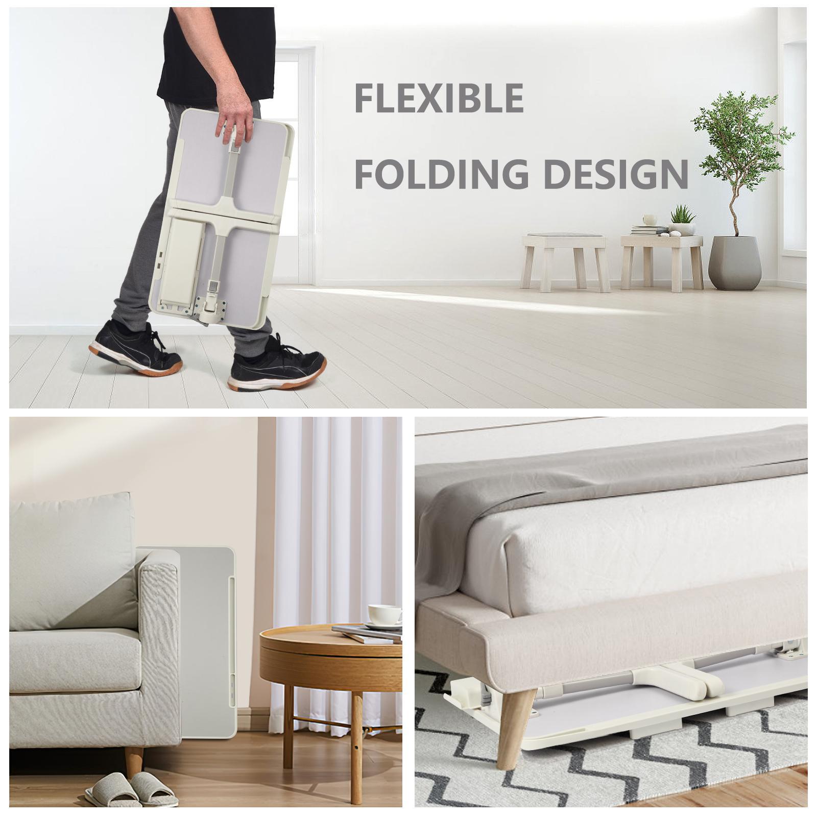 PHANCIR Foldable Laptop Lap Desk with 3 USB Ports, Adjustable Bed Tray Table, Built-in Fan and Light, Storage Drawer, for Home, Office & Outdoor Use