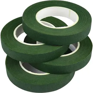 MIAHART 8 Rolls Dark Green Floral Tape 1/2" Wide Strong Flexible Crepe Paper Adhesive for Flower Stem Wrapping DIY Crafts Scrapbooking Wreaths & Holiday Decorations Boutonnieres Decorate Polyolefins Wax Photo Albums, gift