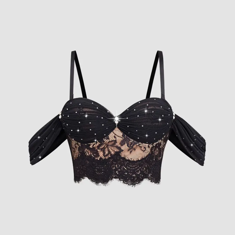 Women Sexy Weding Party Rhinestone Corp Tops Vest Club Corset Sleeveless Vintage Sexy Cropped Tops Women Tank Tops Backless Fishbone Lace Clubwear Black Spaghetti Strap