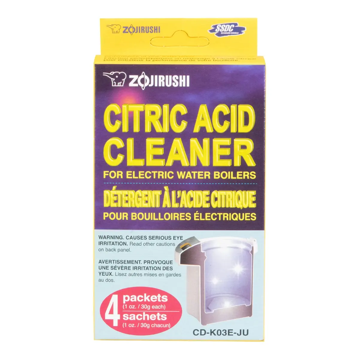 Zojirushi Water Boiler Cleaner - Descaler for Electric Hot Water Pots, 4 Packs (120g Total) - Removes Limescale & Mineral Deposits, Restores Performance