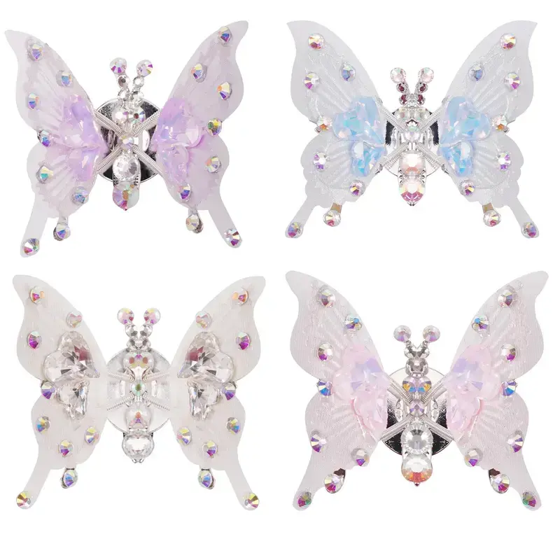 Virelyn S 4pcs Flying butterfly decor Car accessories Home decor Wall stickers Pink butterfly Moving butterfly Purple car accessories Room decor Car ornament Car charm Car jewelry Butterfly jewelry for women Girls bedroom Decor pink room decor