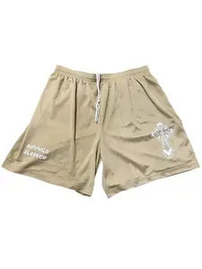 Gold mesh shorts