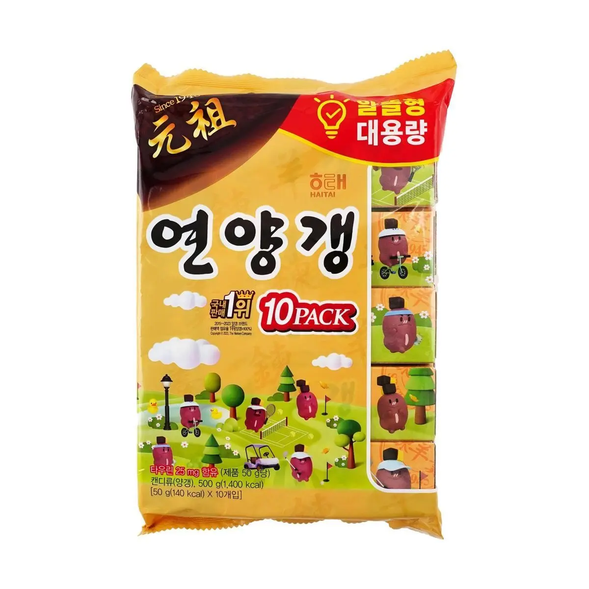 HAITAI Korean Haitai Yanggaeng Sweet Bean Jelly 10 Sticks 500g - Traditional Korean Dessert Snack