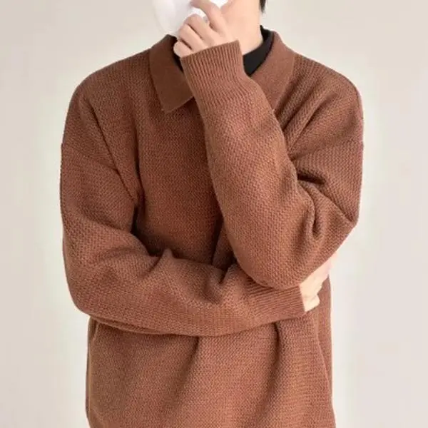Knitted Sweater Wool Casual V-Neck
