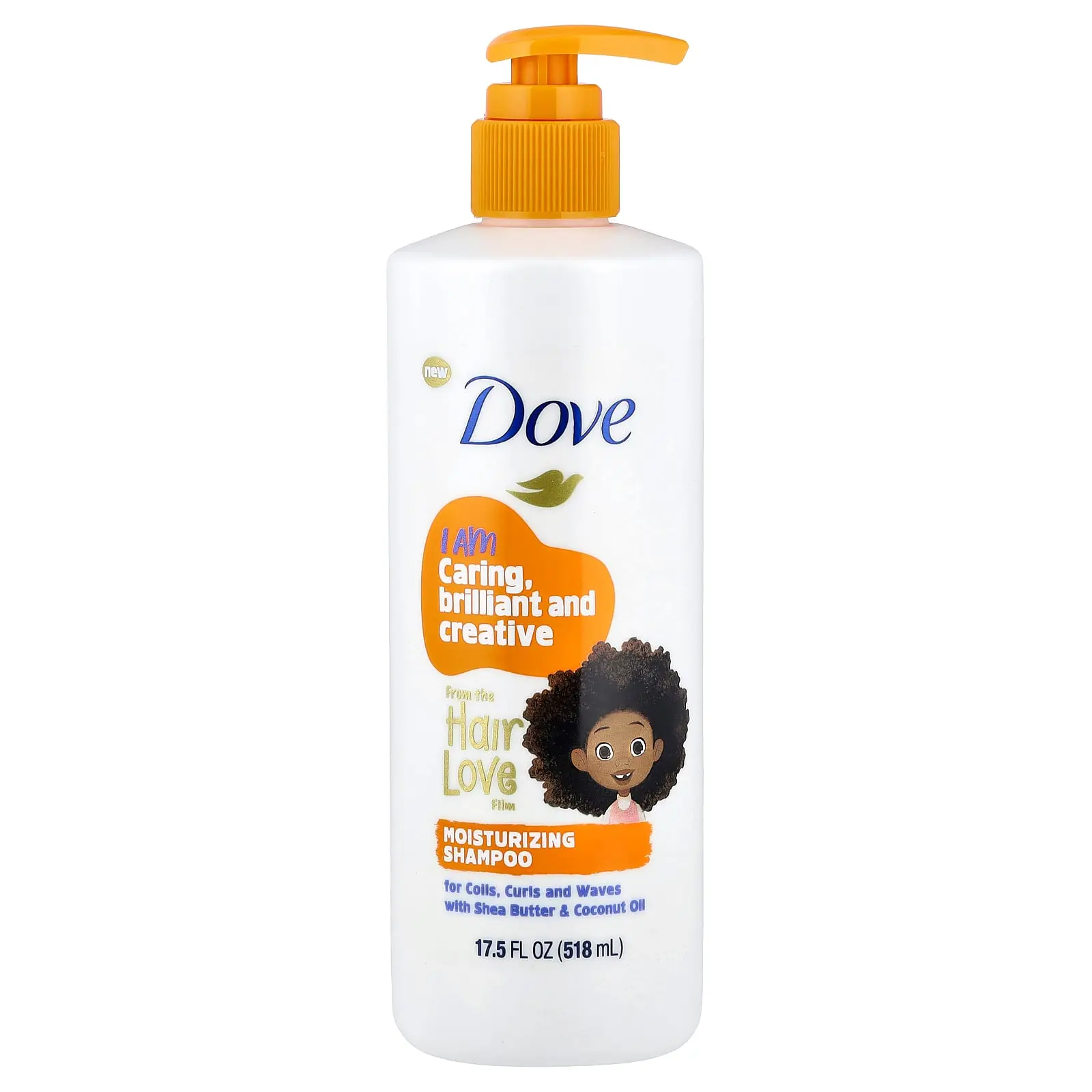 Dove Kids Care, Moisturizing Shampoo, For Coils, Curls and Waves, 17.5 fl oz (518 ml)