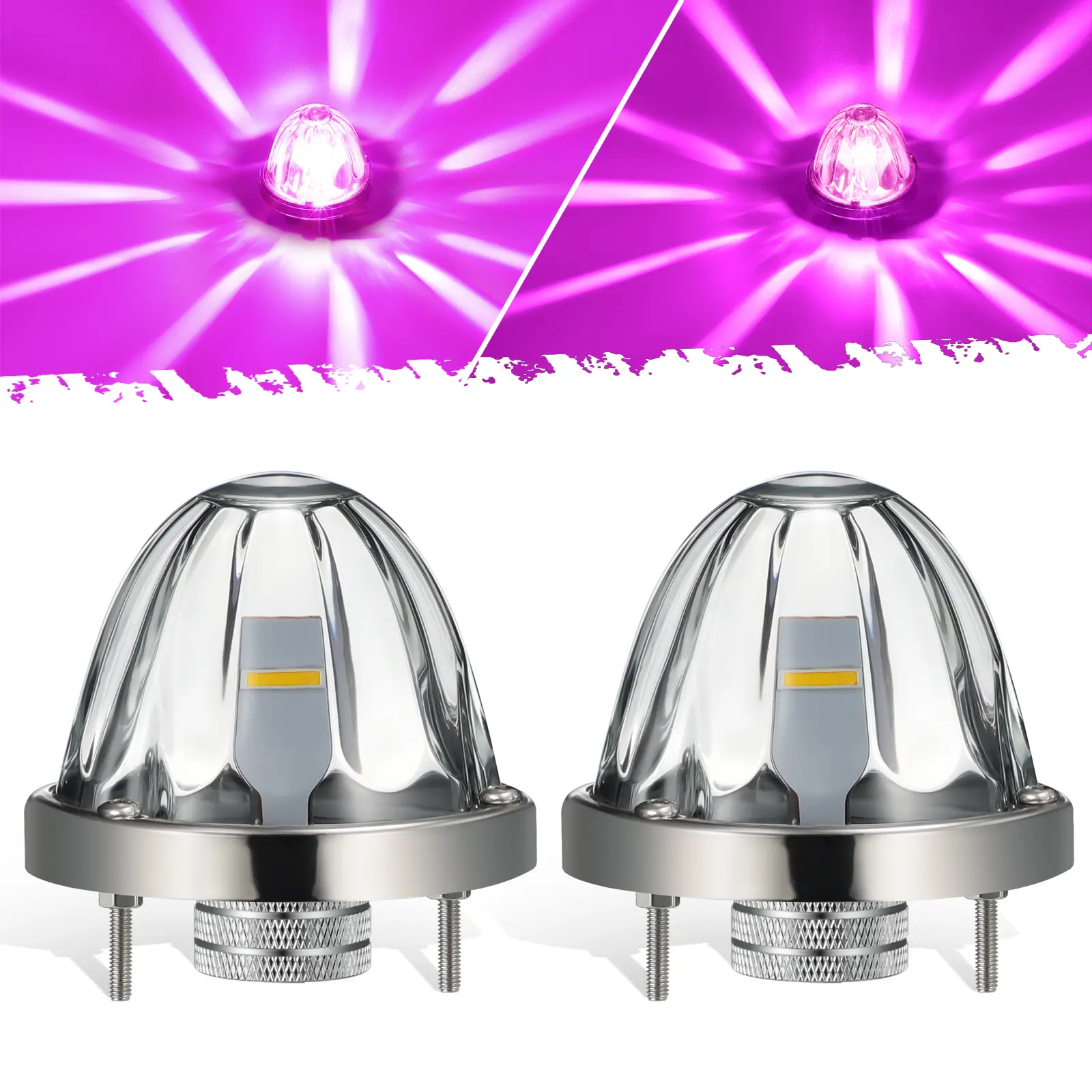 Partsam Glass Watermelon Lights Clear Lens Light 2Pcs