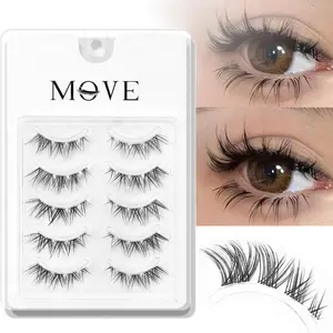 Natural Look Manga False Eyelashes, High Quality Eyelashes, 1 Box Reusable Fluffy Curly Thick Faux Cluster Lashes, Eye Makeup Products for Women & Girls